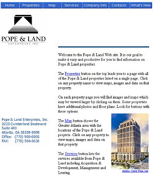 Pope & Land Web site