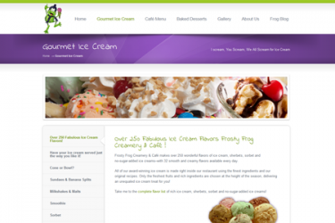 Frosty Frog Cremery & Café Updated to Responsive site